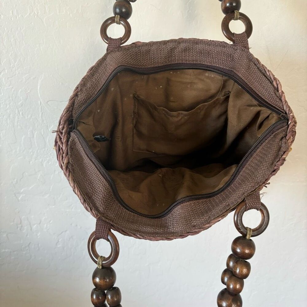 Wicker and beaded artsy bag - Picture 3 of 6